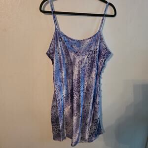 Inner Most Silky Blue Floral Slip Dress with sexy cut-outs down the side Size XL